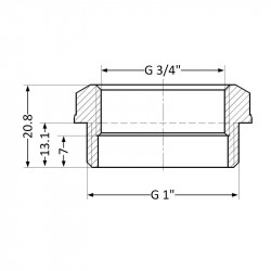 Футорка Thermo Alliance Standart 1"х3/4" ЗВ SD4232520 Футорка Thermo Alliance Standart 1"х3/4" ЗВ SD4232520