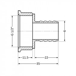 Штуцер Thermo Alliance Standart 6х1/2" ВР SD426156 Штуцер Thermo Alliance Standart 6х1/2" ВР SD426156