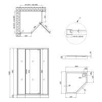 Набір Qtap душова кабіна Leo CRM10995-AC6 Clear 2020x900x900 мм + піддон Diamond 309912 90x90x12 см з сифоном Набір Qtap душова кабіна Leo CRM10995-AC6 Clear 2020x900x900 мм + піддон Diamond 309912 90x90x12 см з сифоном