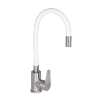 Змішувач для кухні Lidz Vida 015F3 з гнучким виливом (k35) LDVID015F3WHI43357 White / Nickel Змішувач для кухні Lidz Vida 015F3 з гнучким виливом (k35) LDVID015F3WHI43357 White / Nickel