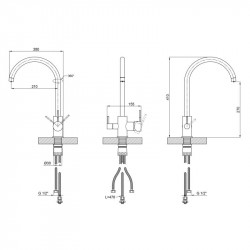 Змішувач для кухні Lidz Aria 020F (k35) LDARI020FNKS43365 Nickel