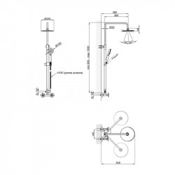 Душова система для кабіни Lidz Wind 1363 двохвентильний на два споживача LDWIN1363NKS43389 Nickel Душова система для кабіни Lidz Wind 1363 двохвентильний на два споживача LDWIN1363NKS43389 Nickel