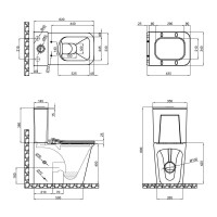 Бачок Qtap Nando унітазу підлогового нижній підвід QT12221222AW2 Бачок Qtap Nando унітазу підлогового нижній підвід QT12221222AW2