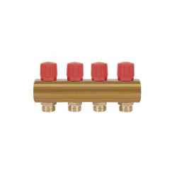 Колектор Icma з регулювальними вентилями 1" 4 виходи №1105 (Red) Колектор Icma з регулювальними вентилями 1" 4 виходи №1105 (Red)