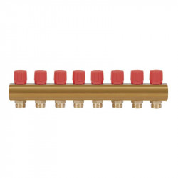 Колектор Icma з регулювальними вентилями 1" 8 виходів №1105 (Red) Колектор Icma з регулювальними вентилями 1" 8 виходів №1105 (Red)