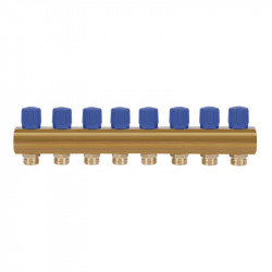 Колектор Icma з регулювальними вентилями 1" 8 виходів №1105 (Blue) Колектор Icma з регулювальними вентилями 1" 8 виходів №1105 (Blue)