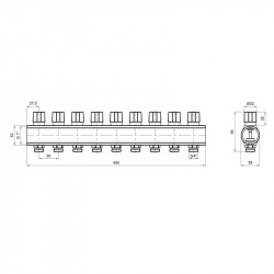 Колектор Icma з регулювальними вентилями 1" 9 виходів №1105 (Blue) Колектор Icma з регулювальними вентилями 1" 9 виходів №1105 (Blue)