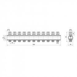 Колектор Icma з регулювальними вентилями 1" 11 виходів №1105 (Blue) Колектор Icma з регулювальними вентилями 1" 11 виходів №1105 (Blue)