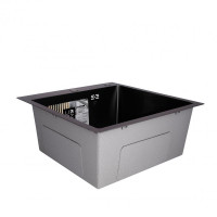 Мийка для кухні інтегрована Lidz Handmade H5050B (LDH5050BPVD43619) Brushed Black PVD 3,0/1,0 мм Мийка для кухні інтегрована Lidz Handmade H5050B (LDH5050BPVD43619) Brushed Black PVD 3,0/1,0 мм