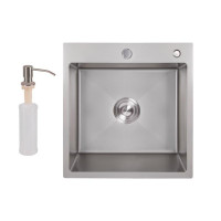 Мийка для кухні інтегрована Lidz Handmade H5050G (LDH5050GPVD43620) Brushed Grey PVD 3,0/1,0 мм Мийка для кухні інтегрована Lidz Handmade H5050G (LDH5050GPVD43620) Brushed Grey PVD 3,0/1,0 мм