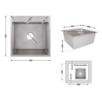 Мийка для кухні інтегрована Lidz Handmade H5050G (LDH5050GPVD43620) Brushed Grey PVD 3,0/1,0 мм Мийка для кухні інтегрована Lidz Handmade H5050G (LDH5050GPVD43620) Brushed Grey PVD 3,0/1,0 мм