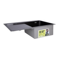 Мийка для кухні інтегрована Lidz Handmade H7849BL крило ліворуч Brushed Black PVD 3,0/1,0 мм LDH7849BLPVD43624