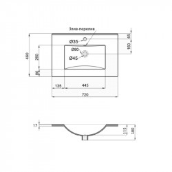 Раковина Qtap Albatross 720x460x180 White без донного клапана QT01113070CW Раковина Qtap Albatross 720x460x180 White без донного клапана QT01113070CW
