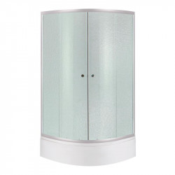 Душова кабіна Latwa SC90x90.SAT.MID.FR полукругла, скло Frost 4 мм + Душовий піддон KAPIELKA ST90x90x26, з панеллю Lidz Душова кабіна Latwa SC90x90.SAT.MID.FR полукругла, скло Frost 4 мм + Душовий піддон KAPIELKA ST90x90x26, з панеллю Lidz