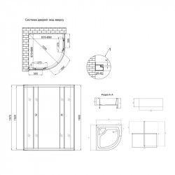 Душова кабіна Latwa SC90x90.SAT.HIGH.FR полукругла, скло Frost 4 мм + Душовий піддон KAPIELKA ST90x90x41, з панеллю Lidz Душова кабіна Latwa SC90x90.SAT.HIGH.FR полукругла, скло Frost 4 мм + Душовий піддон KAPIELKA ST90x90x41, з панеллю Lidz