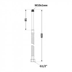 Шланг гнучкий NYLON для води у нейлоновому обплет. довгий (пара) L-40 cм. 1/2"в хМ10з SF390W40 Thermo Alliance Forte