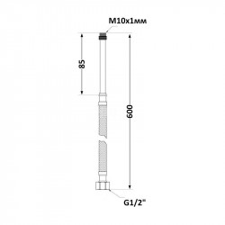 Шланг гнучкий NYLON для води у нейлоновому обплет. довгий  (пара) L-60 cм. 1/2"в хМ10з SF390W60 Thermo Alliance Forte