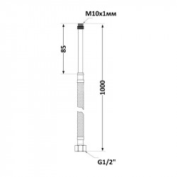 Шланг гнучкий NYLON для води у нейлоновому обплет. довгий (пара) L-100 cм. 1/2"в хМ10з SF390W100 Thermo Alliance Forte