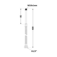 Шланг гнучк. нерж. обплет. силікон довгий (пара) L-40cм. 1/2"в хМ10з SF380W40 Thermo Alliance Forte