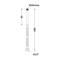 Шланг гнучк. нерж. обплет. силікон довгий (пара) L-50cм. 1/2"в хМ10з SF380W50 Thermo Alliance Forte