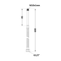 Шланг гнучк. нерж. обплет. силікон довгий (пара) L-60cм. 1/2"в хМ10з SF380W60  Thermo Alliance Forte