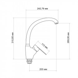 Змішувач для кухні Lidz Tani 007F (k40) LDTAN007FCRM44970 Chrome