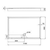 Душовий піддон KAPIELKA ST120x80х14 низький, прямокутний, діаметр зливу 52 мм Lidz Душовий піддон KAPIELKA ST120x80х14 низький, прямокутний, діаметр зливу 52 мм Lidz
