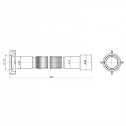 Гнучка труба Lidz LG03 з накидною гайкою 11/4" довжина 600 мм Гнучка труба Lidz LG03 з накидною гайкою 11/4" довжина 600 мм