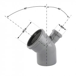 Відвід (коліно) V 110*45+50/90/135 вертикальне TA Sewage