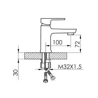 Змішувач для раковини Lidz Wawel 001 (k35) LDWAW001BLA45392 Black Змішувач для раковини Lidz Wawel 001 (k35) LDWAW001BLA45392 Black