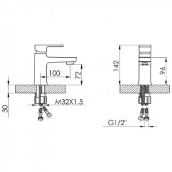 Змішувач для раковини Lidz Wawel 001 (k35) LDWAW001WHI45397 White
