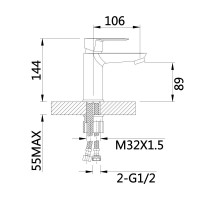 Змішувач для раковини Lidz Latwa 001 (k35) LDLAT001CRM45412 Chrome Змішувач для раковини Lidz Latwa 001 (k35) LDLAT001CRM45412 Chrome