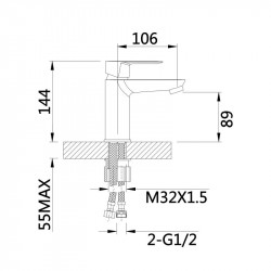 Змішувач для раковини Lidz Latwa 001 (k35) LDLAT001BLA45418 Black
