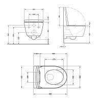 Унітаз підвісний Qtap Taurus безободковий з сидінням Soft-close QT2433084EUQW