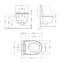 Унітаз підвісний Qtap Taurus безободковий з сидінням Soft-close QT2433084EUQMB