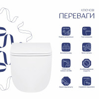 Унітаз підвісний Qtap Gemini безободковий з сидінням Soft-close QT2533076EUQW