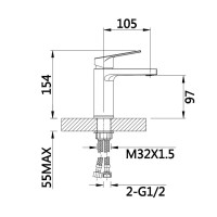 Змішувач для раковини Qtap Stenava New QTSTE270CRM45535 Chrome