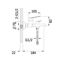 Змішувач для ванни Qtap Stenava New (з душовим гарнітуром) QTSTE259CRM45537 Chrome Змішувач для ванни Qtap Stenava New (з душовим гарнітуром) QTSTE259CRM45537 Chrome