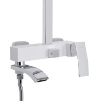 Душова система універсальна Qtap Swan Cascada на три споживача (з виливом) QTSWA111CRW45570 Chrome/White