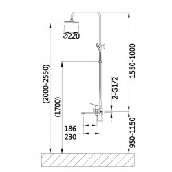 Душова система універсальна Qtap Presto на три споживача (з виливом) QTPRE111CRW45580 Chrome/White Душова система універсальна Qtap Presto на три споживача (з виливом) QTPRE111CRW45580 Chrome/White