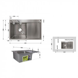 Мийка для кухні інтегрована Lidz Handmade H6350R крило праворуч (LDH6350BRUR45587) Brushed Steel 3,0/1,0 мм Мийка для кухні інтегрована Lidz Handmade H6350R крило праворуч (LDH6350BRUR45587) Brushed Steel 3,0/1,0 мм