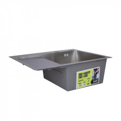 Мийка для кухні інтегрована Lidz Handmade H6350L крило ліворуч (LDH6350BRUL45588) Brushed Steel 3,0/1,0 мм Мийка для кухні інтегрована Lidz Handmade H6350L крило ліворуч (LDH6350BRUL45588) Brushed Steel 3,0/1,0 мм