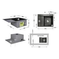 Мийка для кухні інтегрована Lidz Handmade H6350BL крило ліворуч (LDH6350BRUL45589) Brushed Black PVD 3,0/1,0 мм Мийка для кухні інтегрована Lidz Handmade H6350BL крило ліворуч (LDH6350BRUL45589) Brushed Black PVD 3,0/1,0 мм