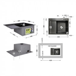 Мийка для кухні інтегрована Lidz Handmade H6350BL крило ліворуч (LDH6350BRUL45589) Brushed Black PVD 3,0/1,0 мм