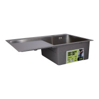 Мийка для кухні інтегрована Lidz Handmade H7849L крило ліворуч (LDH7849BRUL45592) Brushed Steel 3,0/1,0 мм Мийка для кухні інтегрована Lidz Handmade H7849L крило ліворуч (LDH7849BRUL45592) Brushed Steel 3,0/1,0 мм