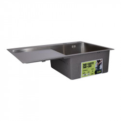 Мийка для кухні інтегрована Lidz Handmade H7849L крило ліворуч (LDH7849BRUL45592) Brushed Steel 3,0/1,0 мм Мийка для кухні інтегрована Lidz Handmade H7849L крило ліворуч (LDH7849BRUL45592) Brushed Steel 3,0/1,0 мм