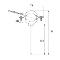 Хомут Thermo Alliance Standart 3/4" з чорною гумою (D26-30 мм) SD10020B Хомут Thermo Alliance Standart 3/4" з чорною гумою (D26-30 мм) SD10020B