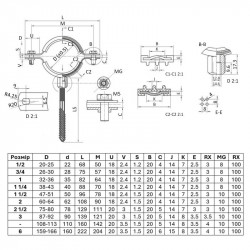 Хомут Thermo Alliance Standart 1 1/4" з чорною гумою (D38-43 мм) SD10032B