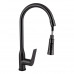 Змішувач для кухні Qtap Vlasta New з висувним виливом QTVLA344GMB45647 Gunmetal Black PVD