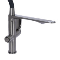 Змішувач для кухні Qtap Vlasta New з гнучким виливом з підключенням для питної води QTVLA364GMB45649 Gunmetal Black PVD Змішувач для кухні Qtap Vlasta New з гнучким виливом з підключенням для питної води QTVLA364GMB45649 Gunmetal Black PVD